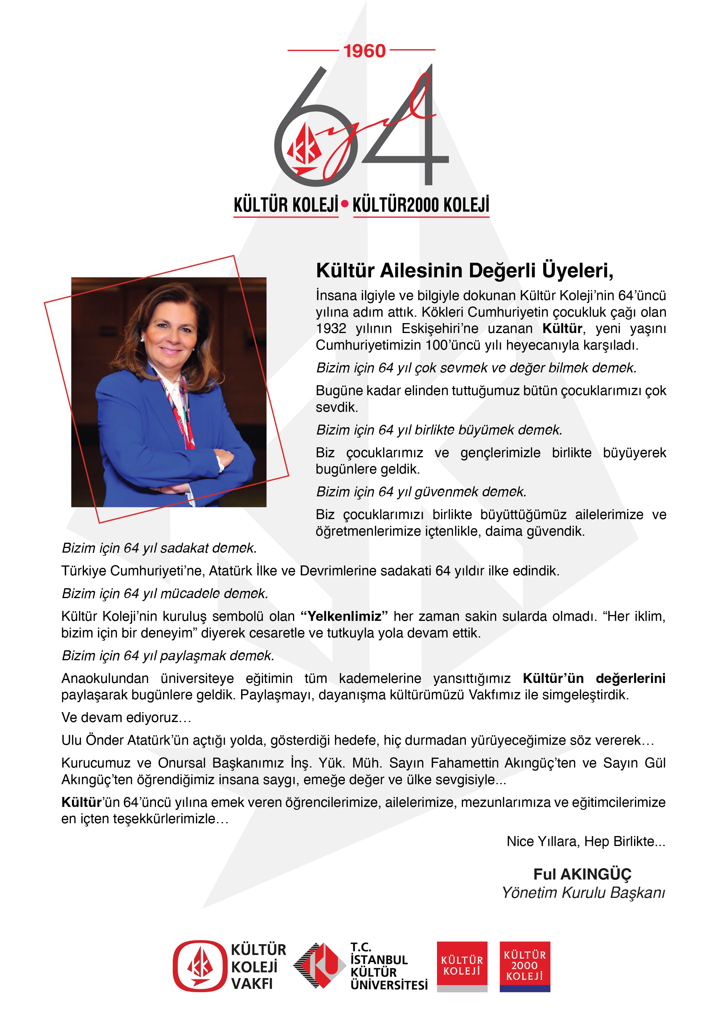 Kültür Koleji 64 Yaşında